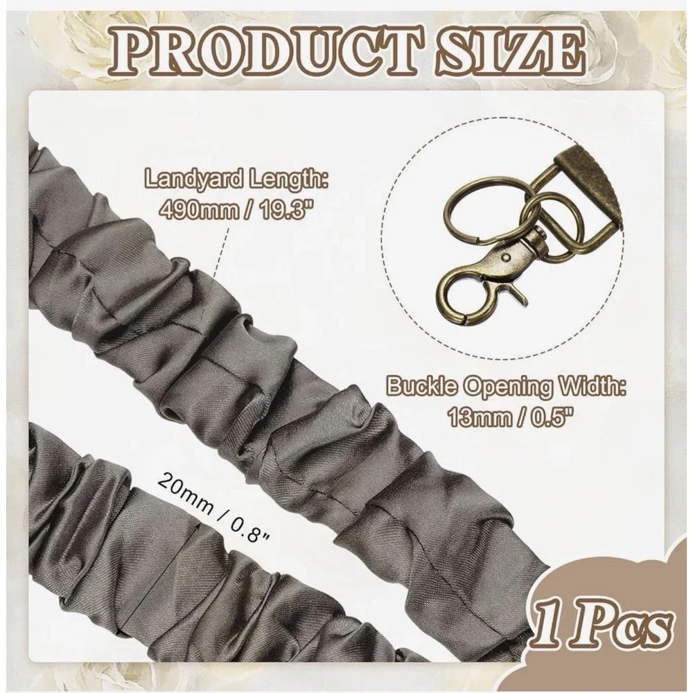 Scrunchie Lanyard for ID Badges, Stretchy Neck Keychain Holder, NEW